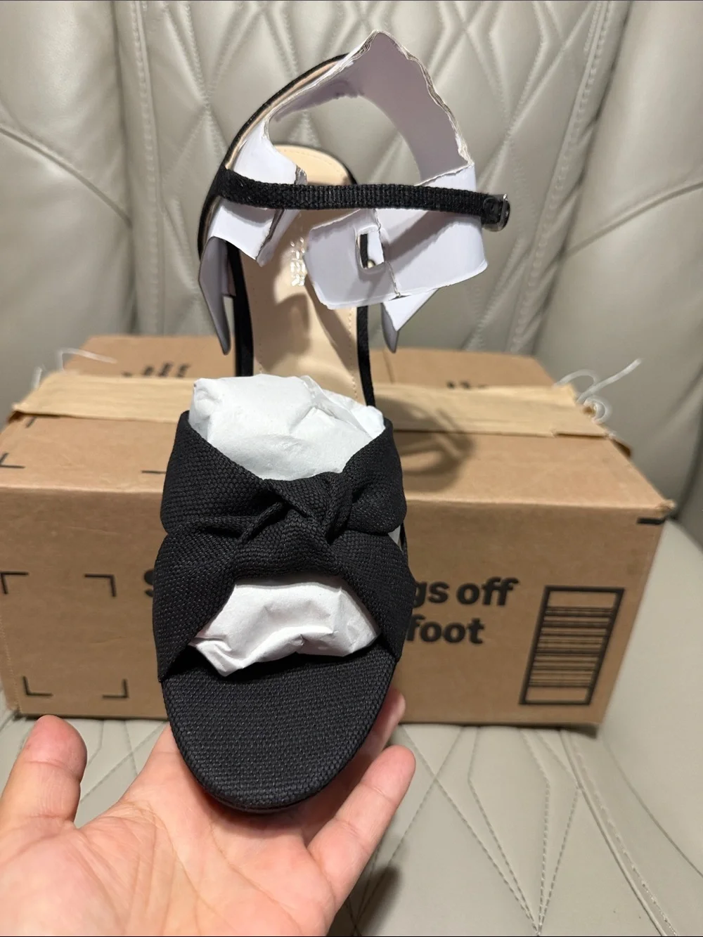 Marc Fisher Black Knotted Platform Block-Heel Sandals